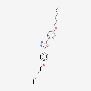 molecular formula C26H34N2O3 B14451132 2,5-Bis[4-(hexyloxy)phenyl]-1,3,4-oxadiazole CAS No. 77477-75-9