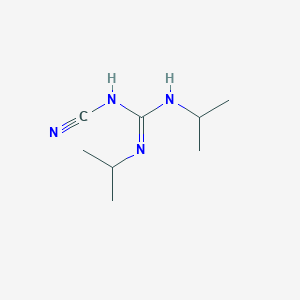 molecular formula C8H16N4 B14451137 Guanidine, N-cyano-N',N''-bis(1-methylethyl)- CAS No. 78822-77-2