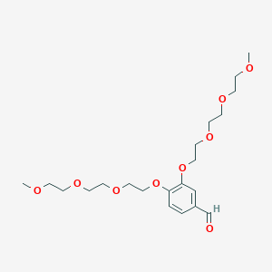 molecular formula C21H34O9 B14451146 Benzaldehyde, 3,4-bis[2-[2-(2-methoxyethoxy)ethoxy]ethoxy]- CAS No. 73033-13-3