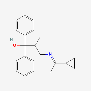 molecular formula C21H25NO B14451147 1,1-Diphenyl-2-methyl-3-(1-cyclopropylethylidene)aminopropanol CAS No. 78110-04-0