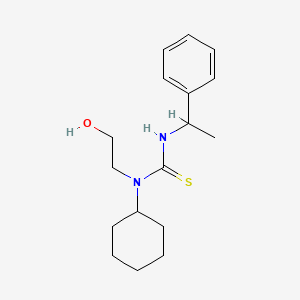 molecular formula C17H26N2OS B14451185 N-Cyclohexyl-N-(2-hydroxyethyl)-N'-(1-phenylethyl)thiourea CAS No. 74787-95-4