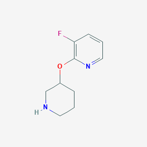 B1445125 3-Fluoro-2-(piperidin-3-yloxy)pyridine CAS No. 1343840-07-2