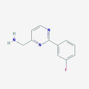 B1445127 (2-(3-Fluorophenyl)pyrimidin-4-yl)methanamine CAS No. 1341168-72-6