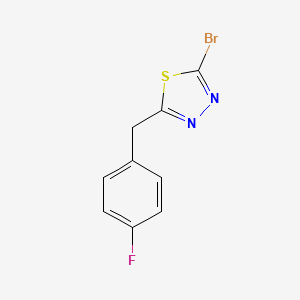 molecular formula C9H6BrFN2S B1445131 2-Bromo-5-[(4-fluorophenyl)methyl]-1,3,4-thiadiazole CAS No. 1343894-39-2