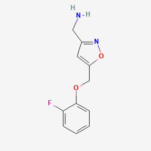 molecular formula C11H11FN2O2 B1445132 [5-(2-Fluorophenoxymethyl)-1,2-oxazol-3-yl]methanamine CAS No. 1249836-90-5