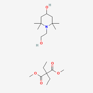 molecular formula C20H39NO6 B14451382 Dimethyl 2,2-diethylpropanedioate;1-(2-hydroxyethyl)-2,2,6,6-tetramethylpiperidin-4-ol CAS No. 76434-43-0
