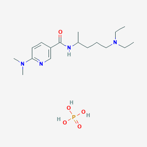 molecular formula C17H33N4O5P B14451395 N-[5-(diethylamino)pentan-2-yl]-6-(dimethylamino)pyridine-3-carboxamide;phosphoric acid CAS No. 79692-46-9