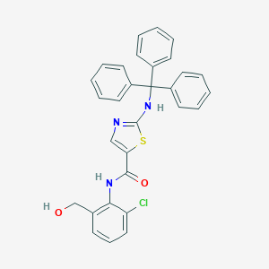 molecular formula C30H24ClN3O2S B144514 N-[2-Chloro-6-(hydroxymethyl)phenyl]-2-[(triphenylmethyl)amino]-5-thiazolecarboxamide CAS No. 910297-68-6
