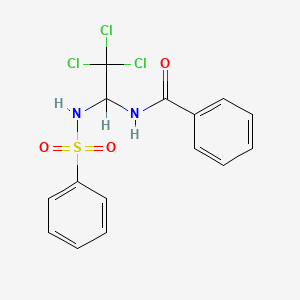 molecular formula C15H13Cl3N2O3S B14451459 N-(1-(Benzenesulfonamido)-2,2,2-trichloroethyl)benzamide CAS No. 79054-59-4