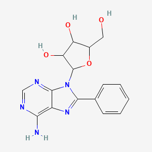 molecular formula C16H17N5O4 B14451550 2-(6-Amino-8-phenyl-purin-9-yl)-5-(hydroxymethyl)oxolane-3,4-diol CAS No. 73340-78-0