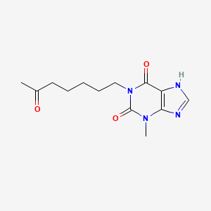 molecular formula C13H18N4O3 B14451592 3-Methyl-1-(6-oxoheptyl)-3,7-dihydro-1H-purine-2,6-dione CAS No. 76126-71-1