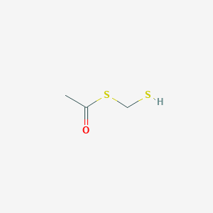 molecular formula C3H6OS2 B14451620 Ethanethioic acid, S-(mercaptomethyl) ester CAS No. 78872-79-4