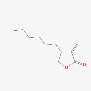 molecular formula C11H18O2 B14451663 4-Hexyl-3-methylideneoxolan-2-one CAS No. 72277-31-7