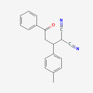 molecular formula C19H16N2O B14451685 Propanedinitrile, [1-(4-methylphenyl)-3-oxo-3-phenylpropyl]- CAS No. 77609-07-5