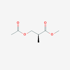 molecular formula C7H12O4 B14451717 Propanoic acid, 3-(acetyloxy)-2-methyl-, methyl ester, (2S)- CAS No. 73295-10-0