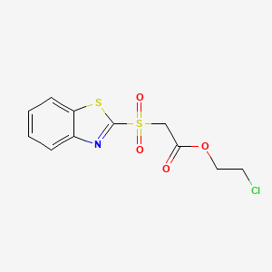molecular formula C11H10ClNO4S2 B14451746 2-Chloroethyl (1,3-benzothiazole-2-sulfonyl)acetate CAS No. 76151-71-8