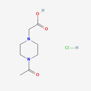 molecular formula C8H15ClN2O3 B1445183 2-(4-Acetylpiperazin-1-yl)acetic acid hydrochloride CAS No. 1222197-37-6