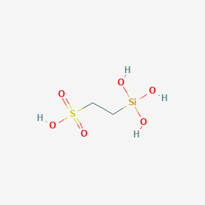 molecular formula C2H8O6SSi B14451894 2-(Trihydroxysilyl)ethane-1-sulfonic acid CAS No. 77472-15-2
