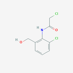 molecular formula C9H9Cl2NO2 B144519 2-chloro-N-[2-chloro-6-(hydroxymethyl)phenyl]acetamide CAS No. 910297-66-4