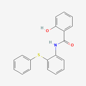 molecular formula C19H15NO2S B14452111 Benzamide, 2-hydroxy-N-(2-(phenylthio)phenyl)- CAS No. 76681-28-2