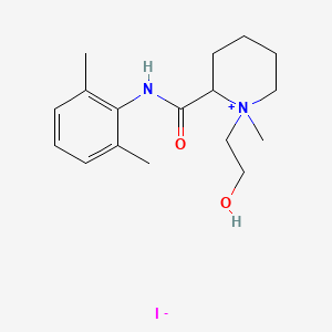 molecular formula C17H27IN2O2 B14452143 Piperidinium, 2-(((2,6-dimethylphenyl)amino)carbonyl)-1-(2-hydroxyethyl)-1-methyl-, iodide, (+-)- CAS No. 78289-20-0