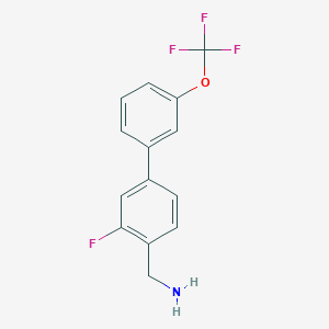 (3-Fluoro-3'-(trifluoromethoxy)-[1,1'-biphenyl]-4-yl)methanamine