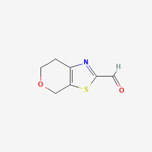 molecular formula C7H7NO2S B1445227 4H,6H,7H-pyrano[4,3-d][1,3]thiazole-2-carbaldehyde CAS No. 1339178-64-1