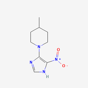 molecular formula C9H14N4O2 B14452294 Imidazole, 4-(4-methylpiperidino)-5-nitro- CAS No. 73941-34-1