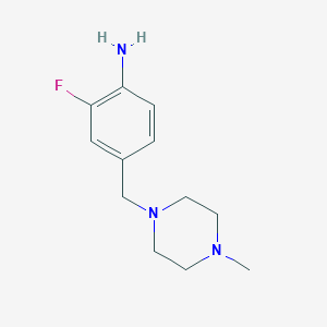 molecular formula C12H18FN3 B1445230 2-Fluoro-4-[(4-methylpiperazin-1-yl)methyl]aniline CAS No. 1341886-02-9