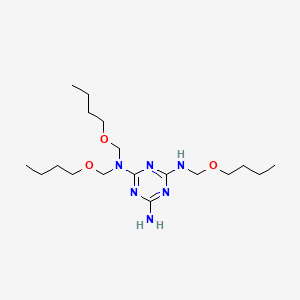 molecular formula C18H36N6O3 B14452320 N~2~,N~2~,N~4~-Tris(butoxymethyl)-1,3,5-triazine-2,4,6-triamine CAS No. 77110-28-2