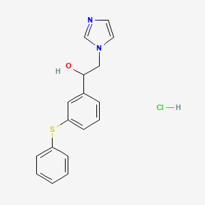 molecular formula C17H17ClN2OS B14452378 alpha-(m-Phenylthiophenyl)-1-imidazoleethanol monohydrochloride CAS No. 73932-28-2
