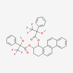 molecular formula C38H30F6O6 B14452397 Benzeneacetic acid, alpha-methoxy-alpha-(trifluoromethyl)-, 1,2,3,4-tetrahydro-3,4-chrysenediyl ester CAS No. 77208-19-6