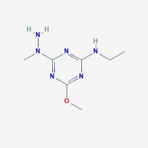 molecular formula C7H14N6O B14452417 N-Ethyl-4-methoxy-6-(1-methylhydrazinyl)-1,3,5-triazin-2-amine CAS No. 77065-31-7