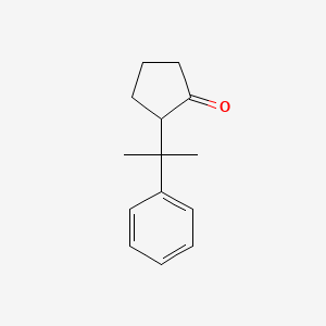 molecular formula C14H18O B14452475 2-(2-Phenylpropan-2-yl)cyclopentan-1-one CAS No. 77152-13-7