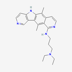 molecular formula C23H29N5 B14452488 N-(2,9-dimethyl-6,13,17-triazatetracyclo[8.7.0.03,8.011,16]heptadeca-1(10),2,4,6,8,11(16),12,14-octaen-7-yl)-N',N'-diethylpropane-1,3-diamine CAS No. 73323-33-8