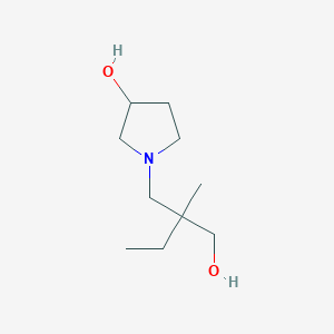molecular formula C10H21NO2 B1445250 1-(2-Ethyl-3-hydroxy-2-methylpropyl)pyrrolidin-3-ol CAS No. 1344288-73-8