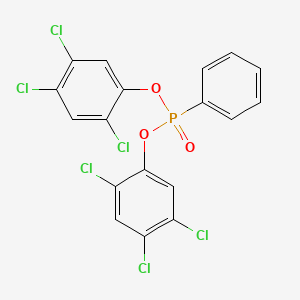 molecular formula C18H9Cl6O3P B14452516 Phosphonic acid, phenyl-, bis(2,4,5-trichlorophenyl) ester CAS No. 73805-84-2