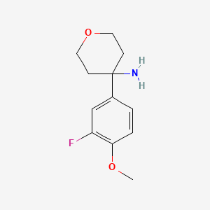 molecular formula C12H16FNO2 B1445257 4-(3-Fluoro-4-methoxyphenyl)oxan-4-amine CAS No. 1341870-70-9