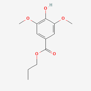 molecular formula C12H16O5 B14452590 Benzoic acid, 4-hydroxy-3,5-dimethoxy-, propyl ester CAS No. 72684-97-0