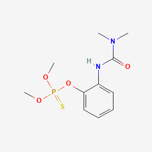 molecular formula C11H17N2O4PS B14452599 Phosphorothioic acid, O,O-dimethyl O-(o-(3,3-dimethylureido)phenyl) ester CAS No. 73972-84-6