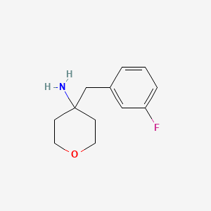 molecular formula C12H16FNO B1445262 4-[(3-Fluorophenyl)methyl]oxan-4-amine CAS No. 1270850-89-9