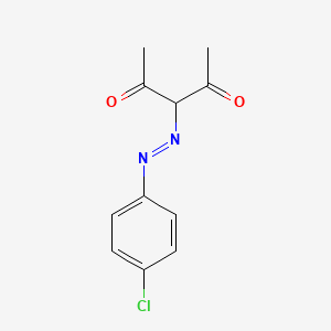 molecular formula C11H11ClN2O2 B14452704 3-[(E)-(4-Chlorophenyl)diazenyl]pentane-2,4-dione CAS No. 75304-23-3