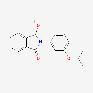 molecular formula C17H17NO3 B14452708 3-Hydroxy-2-{3-[(propan-2-yl)oxy]phenyl}-2,3-dihydro-1H-isoindol-1-one CAS No. 76964-37-9