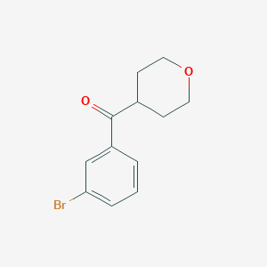 molecular formula C12H13BrO2 B1445275 4-(3-Bromobenzoyl)oxane CAS No. 1339838-78-6