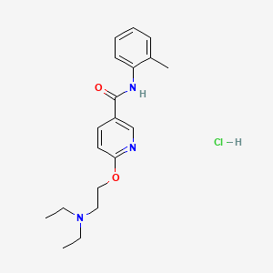 molecular formula C19H26ClN3O2 B14452858 Nicotinamide, 6-(2-diethylaminoethoxy)-N-(o-tolyl)-, hydrochloride CAS No. 75348-39-9