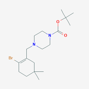 molecular formula C18H31BrN2O2 B1445291 Tert-butyl 4-((2-bromo-5,5-dimethylcyclohex-1-enyl)methyl)piperazine-1-carboxylate CAS No. 1229247-71-5