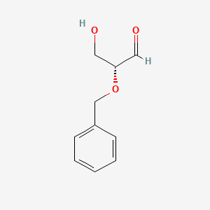 molecular formula C10H12O3 B14452917 Propanal, 3-hydroxy-2-(phenylmethoxy)-, (2R)- CAS No. 76227-09-3