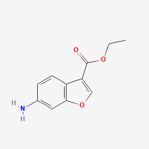 molecular formula C11H11NO3 B1445303 6-氨基苯并呋喃-3-羧酸乙酯 CAS No. 1260788-13-3