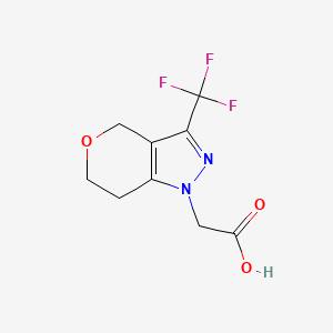 molecular formula C9H9F3N2O3 B1445307 2-(3-(trifluoromethyl)-6,7-dihydropyrano[4,3-c]pyrazol-1(4H)-yl)acetic acid CAS No. 1189583-13-8