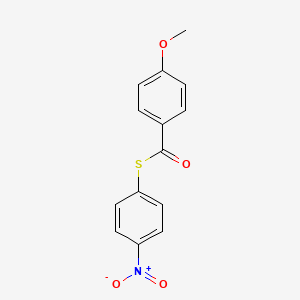 molecular formula C14H11NO4S B14453073 S-(4-Nitrophenyl) 4-methoxybenzene-1-carbothioate CAS No. 77750-05-1